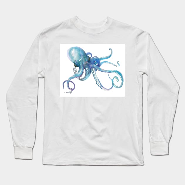 Octopus. Blue OCtopus design Long Sleeve T-Shirt by surenart